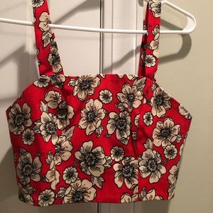 NWT Floral Corset Crop Top